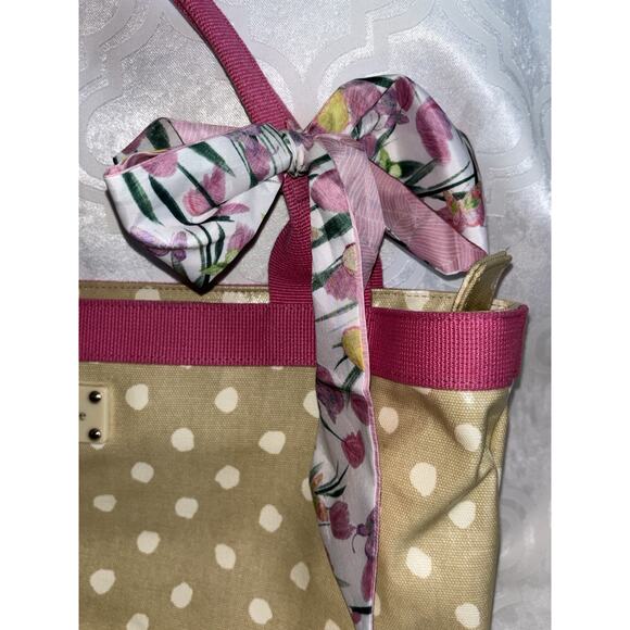 Kate Spade Gold Polka Dot Tote with Pink Accents - Picture 3 of 11